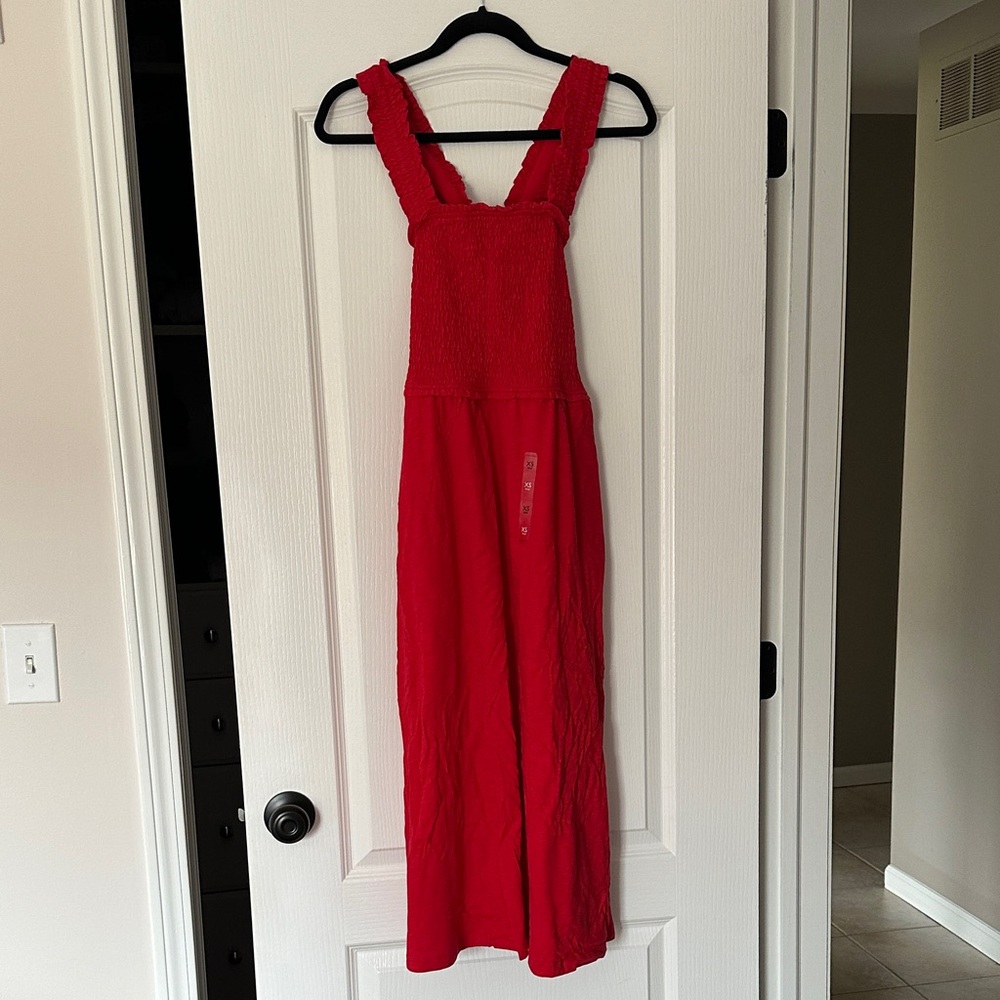 Tommy Hilfiger Red Maxi Dress with Ruffled Straps